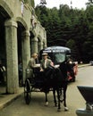 Vintage 50's Horse Drawn Carriage Ride, Quebec, Canada Royalty Free Stock Photo