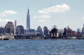 Vintage 1950`s Manhattan Skyline with Empire State Building Royalty Free Stock Photo