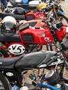Vintage 70`s motorbikes in a row