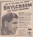 Vintage 1950s newspaper advert - Brylcreem.