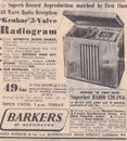 Vintage 1950s newspaper advert - Kenbar` 5-Valve Radiogram at Barkers of Kensington.