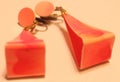 Vintage 80s Pink Triangle earrings.