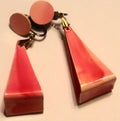 Vintage 80s Pink Triangle earrings.