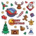 Vintage 80s-90s Merrry Christmas Fashion Cartoon Illustration Fashion Patch