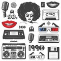 Vintage 90s Style Elements Set