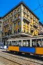 Vintage 1930s style Milan, Italy tram
