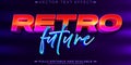 Vintage 80s text effect, editable retro future and cyber space text style Royalty Free Stock Photo