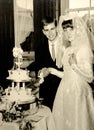 Vintage 1960s wedding photo Royalty Free Stock Photo
