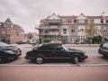 Vintage SAAB car parked on a street in Netherlands