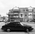 Vintage SAAB car parked on a street in Netherlands