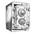 Vintage safe business sketch hand drawn Royalty Free Stock Photo