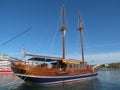 Vintage sail ship moored at the pier in Sliema