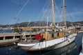 Vintage sailboat moored at the marina of Sestri Ponente.