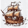 Vintage Sailing Ship Illustration Royalty Free Stock Photo