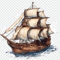 Vintage Sailing Ship Illustration Royalty Free Stock Photo