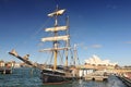 Vintage sailing ship and Sydney Opera House, Sydney, New South Wales, Australia