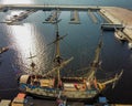 Vintage Sailing ship, top view