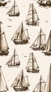 Vintage Sailing Ships on the Sea Royalty Free Stock Photo