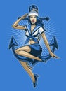 Vintage Sailor Girl T-shirt design