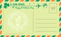 Vintage Saint Patrick`s Day Postcard. Vector illustration