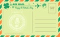 Vintage Saint Patrick`s Day Postcard. Vector illustration