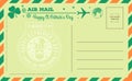 Vintage Saint Patrick`s Day Postcard. Vector illustration