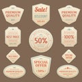 Vintage sale advertising vector labels and stickers set