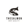 Vintage Salmon fish logo icon vector template