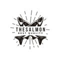 Vintage Salmon fish logo icon vector template