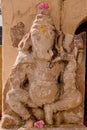 Vintage sandstone Ganesh statyu out side shiva temple Vadia Vir Near Badoli