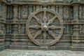 Vintage Sandstone Sculpture Wheel of Sun temple of Konarak World Heritage monument Konarak