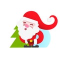 Vintage Santa logo for your design and needs. Vector illustration.