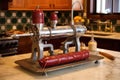 vintage sausage stuffer machine in action