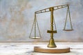 Vintage scales of justice out of balance Royalty Free Stock Photo