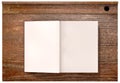 Vintage School Desk Top With Open Blank Book Royalty Free Stock Photo