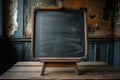 Vintage school nostalgia Classic blackboard or school slate background Royalty Free Stock Photo