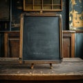 Vintage school nostalgia Classic blackboard or school slate background Royalty Free Stock Photo