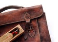 Vintage schoolbag - detail Royalty Free Stock Photo