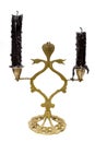 Vintage sconce with black candles