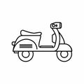 Vintage Scooter Moped Motorcycle Outline Vector Icon