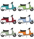 Vintage scooters icons set