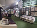 Vintage scoreboard overlooks baseball history exhibition at the Ronald Reagan library in Simi Valley, Southern California