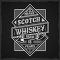 Vintage scotch whiskey label with lettering composition