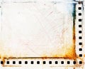 Vintage scratched film strip borders