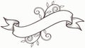 Vintage Scroll Ribbon Banner with Flourish Elements, vector design Generative AI Royalty Free Stock Photo