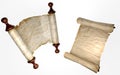 Vintage scrolls of parchment. On white background. 3D-rendering Royalty Free Stock Photo