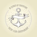 Vintage seafaring emblem - anchor and banner