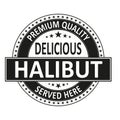 Vintage Seafood Hailbut Restaurant Menu Web Stamp Royalty Free Stock Photo
