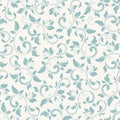 Vintage seamless blue floral pattern. Vector illustration. Royalty Free Stock Photo