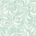 Vintage seamless blue and white floral pattern. Vector illustration. Royalty Free Stock Photo